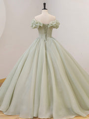 Quinceanera Dresses Green Long Prom Dresses Green Tulle Formal Sweet Dresses with Beading