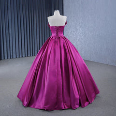 Quinceanera Dresses Novelty A Line Satin Strapless Ball Gown Evening Dresses for Women