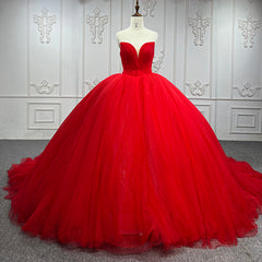 Quinceanera Dresses Simple Red Sweetheart Party Dresses Ruched Sleeveless Prom Dresses Ball Gown