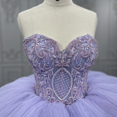 Quinceanera Dress  Strapless Ball Gown Crystal  Lavender