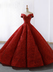 Red Lace Ball Gown See Through Neck Cap Sleeve Wedding Dresses