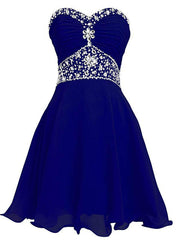 Royal Blue Tule Halter Appliques Knee Length Homecoming Dresses