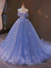 Princess Quinceanera Dresses Off The Shoulder Applique Sweet 16 Party Prom Gowns