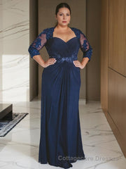 Sheath/Column Sweetheart Floor-Length Chiffon Mother of the Bride Dresses With Appliques Lace