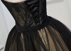 Short Black Lace Prom Dresses, Little Black Lace Formal Homecoming Dresses