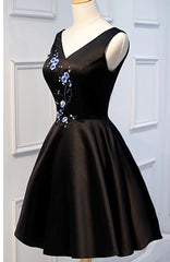 Short Black Prom Dresses, Black Short Formal Homecoming Dresses