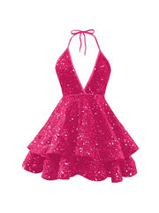 Short Homecoming Dresses Sparkly Glitter Sequins A Line Mini Homecoming Dresses