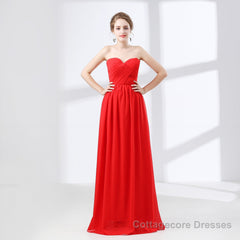 Sweetheart Chiffon A Line Bridesmaids Dresses