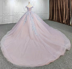 Sweetheart Off The Shoulder Beaded Floral AppliquèŒquinceanera Ball Gown