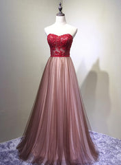 Sweetheart Tulle Prom Dresses , Charming Handmade Party Gown, Prom Dresses