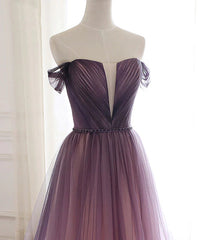 Tulle Gradient Long Formal Gown, A-line Floor Length Party Dresses