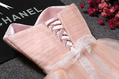 Tulle Ruffles Pink Homecoming Dresses Sweetheart Short Hoco Dresses