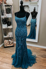 Unique Lace Appliques Long Prom Dresses,Back Open Gala Formal Dresses