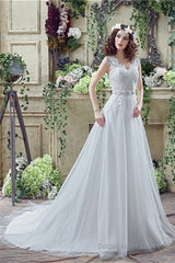 V-Neck A-Line Wedding Dresses