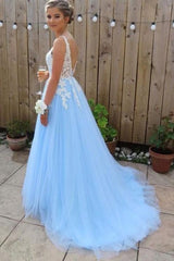 Light Blue Prom Dresses, Dresses For Graduation Party, Formal Dresses