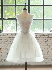 Wedding Dresses short Dresses evening Dresses feather ornaments toast