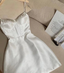 White Short Homecoming Dresses Party Dresses