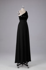 Beautiful  Sequins One-Shoulder Bridesmaid Dress with Pockets